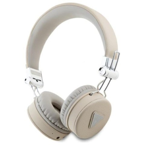 Guess Grained Classic Round Shape - Bezprzewodowe słuchawki nauszne Bluetooth ENC (beżowy) Guess Grained Classic Round Shape - Bezprzewodowe słuchawki nauszne Bluetooth ENC (beżowy)