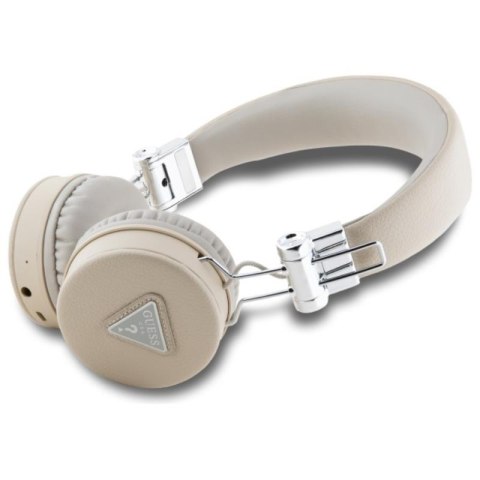 Guess Grained Classic Round Shape - Bezprzewodowe słuchawki nauszne Bluetooth ENC (beżowy) Guess Grained Classic Round Shape - Bezprzewodowe słuchawki nauszne Bluetooth ENC (beżowy)