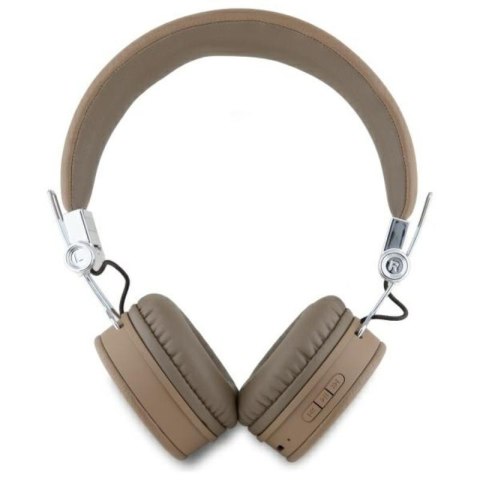 Guess Grained Classic Round Shape - Bezprzewodowe słuchawki nauszne Bluetooth ENC (brązowy) Guess Grained Classic Round Shape - Bezprzewodowe słuchawki nauszne Bluetooth ENC (brązowy)