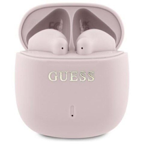 Guess Printed Classic Logo - Słuchawki Bluetooth TWS + etui ładujące (różowy) Guess Printed Classic Logo - Słuchawki Bluetooth TWS + etui ładujące (różowy)