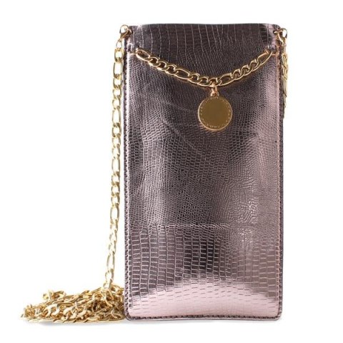 PURO GLAM Chain - Etui uniwersalne do smartfonów z 2 kieszeniami na karty w/gold chain XL (brązowy) PURO GLAM Chain - Etui uniwersalne do smartfonów z 2 kieszeniami na karty w/gold chain XL (brązowy)