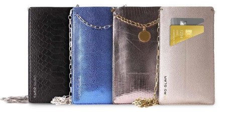 PURO GLAM Chain - Etui uniwersalne do smartfonów z 2 kieszeniami na karty w/gold chain XL (brązowy) PURO GLAM Chain - Etui uniwersalne do smartfonów z 2 kieszeniami na karty w/gold chain XL (brązowy)