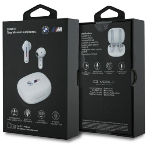 BMW Printed Logos - Słuchawki Bluetooth TWS ENC + etui ładujące (biały) BMW Printed Logos - Słuchawki Bluetooth TWS ENC + etui ładujące (biały)