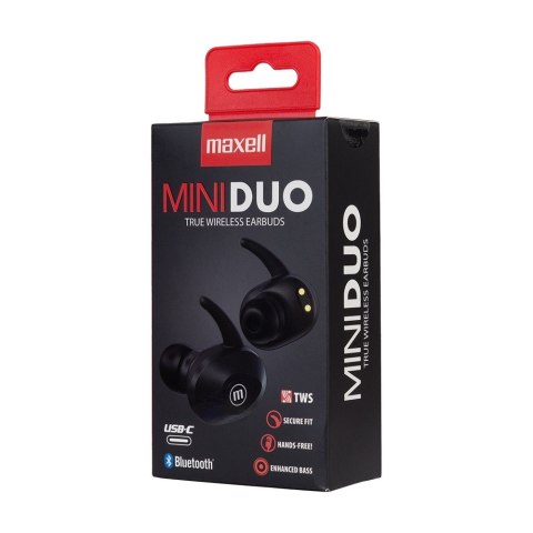 MAXELL MINI DUO Słuchawki bezprzewodowe bluetooth TWS EARBUDS czarne MAXELL MINI DUO Słuchawki bezprzewodowe bluetooth TWS EARBUDS czarne
