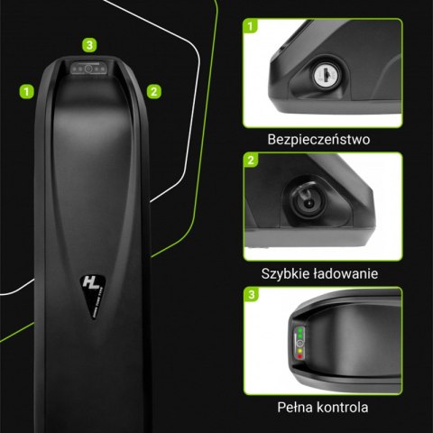 Green Cell - Bateria do roweru elektrycznego E-Bike z ładowarką 36V 13Ah 468Wh Li-Ion 5.5x2.1mm Green Cell - Bateria do roweru elektrycznego E-Bike z ładowarką 36V 13Ah 468Wh Li-Ion 5.5x2.1mm