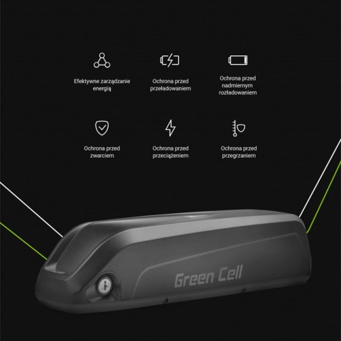 Green Cell - Bateria do roweru elektrycznego E-Bike z ładowarką 36V 13Ah 468Wh Li-Ion 5.5x2.1mm Green Cell - Bateria do roweru elektrycznego E-Bike z ładowarką 36V 13Ah 468Wh Li-Ion 5.5x2.1mm