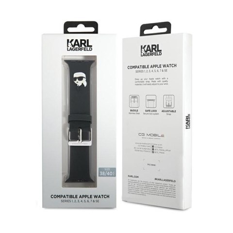 Karl Lagerfeld 3D Rubber Karl Head NFT - Pasek do Apple Watch 38/40/41 mm (czarny) Karl Lagerfeld 3D Rubber Karl Head NFT - Pasek do Apple Watch 38/40/41 mm (czarny)