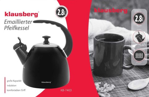 CZAJNIK EMALIOWANY Z GWIZDKIEM 2,8L KLAUSBERG KB-7403 CZAJNIK EMALIOWANY Z GWIZDKIEM 2,8L KLAUSBERG KB-7403