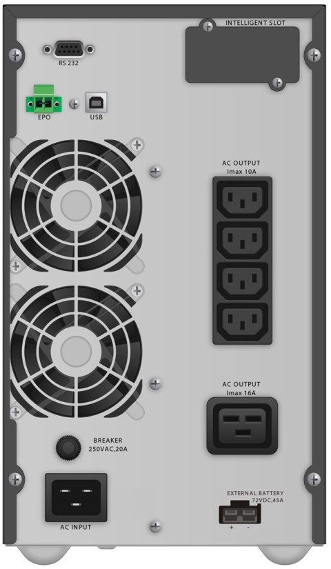 PowerWalker VFI 3000 TGB Podwójnej konwersji (online) 3 kVA 2700 W 5 x gniazdo sieciowe PowerWalker VFI 3000 TGB Podwójnej konwersji (online) 3 kVA 2700 W 5 x gniazdo sieciowe