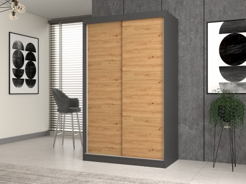 Szafa z drzwiami przesuwnymi IGA 120x61xH200 antracyt/artisan Szafa z drzwiami przesuwnymi IGA 120x61xH200 antracyt/artisan