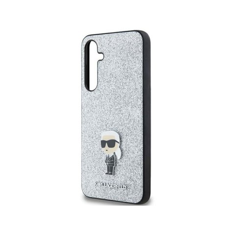 Karl Lagerfeld Fixed Glitter Ikonik Logo Metal Pin - Etui Samsung Galaxy A55 5G (srebrny)
