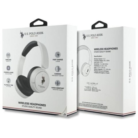 US Polo Assn DH Color Logo - Bezprzewodowe słuchawki nauszne Bluetooth V5.3 (biały) US Polo Assn DH Color Logo - Bezprzewodowe słuchawki nauszne Bluetooth V5.3 (biały)