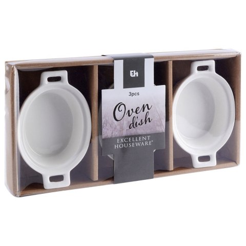 KOKILKI MISECZKI PORCELANOWE DO ZAPIEKANIA 3 szt. OWALNE KOKILKI MISECZKI PORCELANOWE DO ZAPIEKANIA 3 szt. OWALNE