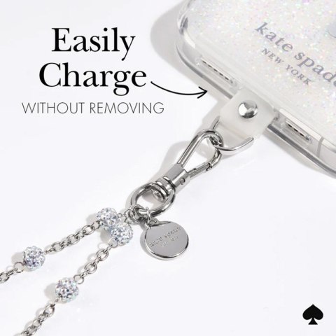 Kate Spade New York Universal Phone Charm Wristlet - Uniwersalna smyczka do telefonu (Dazzle Chain Silver)