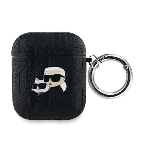 Karl Lagerfeld Monogram Karl & Choupette Head - Etui AirPods 1/2 gen (czarny) Karl Lagerfeld Monogram Karl & Choupette Head - Etui AirPods 1/2 gen (czarny)