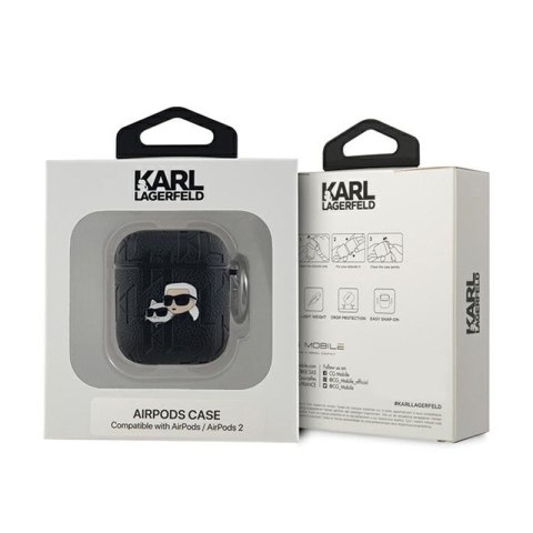 Karl Lagerfeld Monogram Karl & Choupette Head - Etui AirPods 1/2 gen (czarny) Karl Lagerfeld Monogram Karl & Choupette Head - Etui AirPods 1/2 gen (czarny)