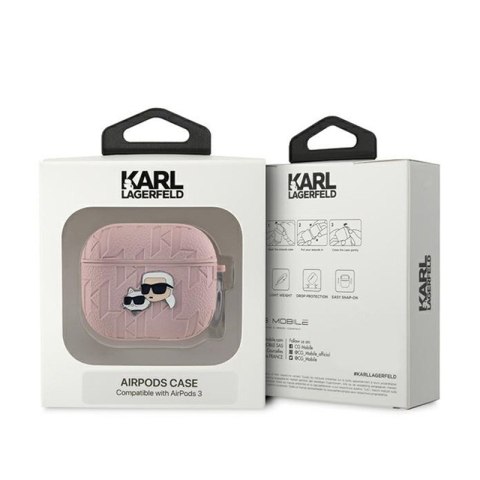 Karl Lagerfeld Monogram Karl & Choupette Head - Etui AirPods 3 (różowy) Karl Lagerfeld Monogram Karl & Choupette Head - Etui AirPods 3 (różowy)