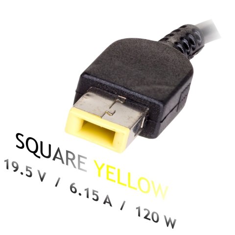 Zasilacz sieciowy Akyga AK-ND-52 do notebooka IBM, Lenovo (19,5 V; 6,15 A; 120W; Slim Tip, Square yellow ) Zasilacz sieciowy Akyga AK-ND-52 do notebooka IBM, Lenovo (19,5 V; 6,15 A; 120W; Slim Tip, Square yellow )