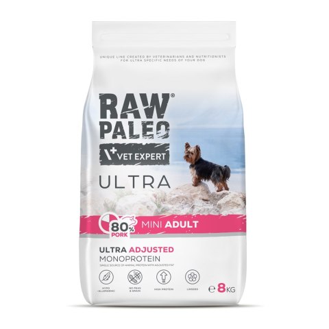 Raw Paleo Ultra Pork Mini Adult 8kg Raw Paleo Ultra Pork Mini Adult 8kg