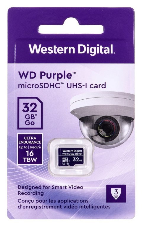 Karta pamięci WD Purple microSDXC WDD032G1P0C (32GB; Class 10, Class U1) Karta pamięci WD Purple microSDXC WDD032G1P0C (32GB; Class 10, Class U1)