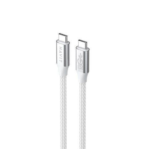 Kabel Havit Typ C-Typ C CB6290 (biały/szary; 100cm) Kabel Havit Typ C-Typ C CB6290 (biały/szary; 100cm)