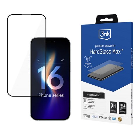 3mk HardGlass Max - Szkło hartowane do iPhone 16 Plus (Czarny) 3mk HardGlass Max - Szkło hartowane do iPhone 16 Plus (Czarny)