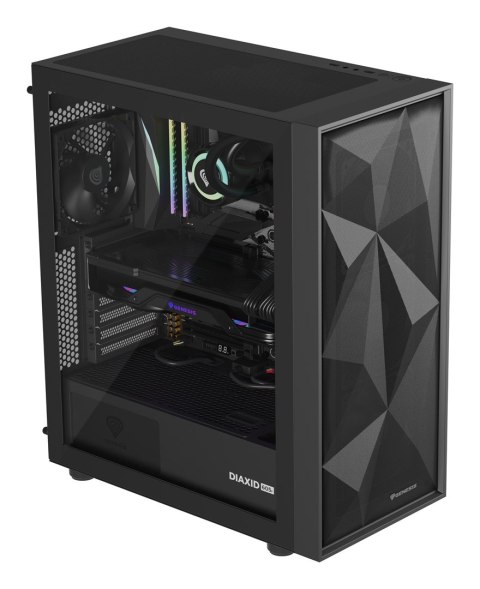 OBUDOWA GENESIS DIAXID 605F MIDI TOWER Z OKNEM USB-C CZARNA