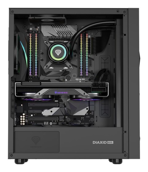 OBUDOWA GENESIS DIAXID 605F MIDI TOWER Z OKNEM USB-C CZARNA