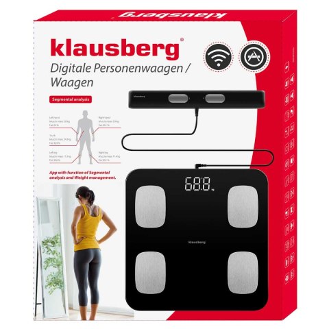 ANALITYCZNA WAGA ŁAZIENKOWA SMART IOS ANDROID KLAUSBERG KB-7852 ANALITYCZNA WAGA ŁAZIENKOWA SMART IOS ANDROID KLAUSBERG KB-7852