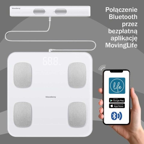ANALITYCZNA WAGA ŁAZIENKOWA SMART IOS ANDROID KLAUSBERG KB-7853 ANALITYCZNA WAGA ŁAZIENKOWA SMART IOS ANDROID KLAUSBERG KB-7853