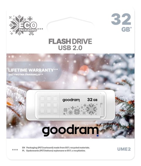 GOODRAM FLASHDRIVE 32GB UME2-WINTER WHITE USB 2.0 GOODRAM FLASHDRIVE 32GB UME2-WINTER WHITE USB 2.0