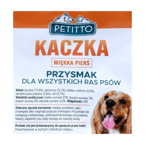 PETITTO Miękkie piersi z kaczki - przysmak dla psa - 500 g PETITTO Miękkie piersi z kaczki - przysmak dla psa - 500 g
