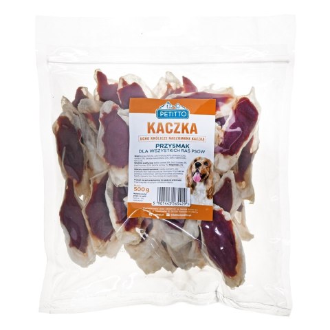 PETITTO Ucho królicze nadziewane kaczką 500G PETITTO Ucho królicze nadziewane kaczką 500G