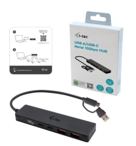 Adapter USB-C Metal HUB 2x USB 3.0 + 2x USB-C