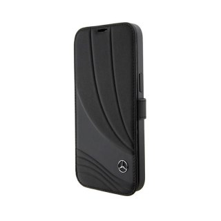Mercedes Booktype Leather Wave Pattern - Etui iPhone 15 Pro (czarny)
