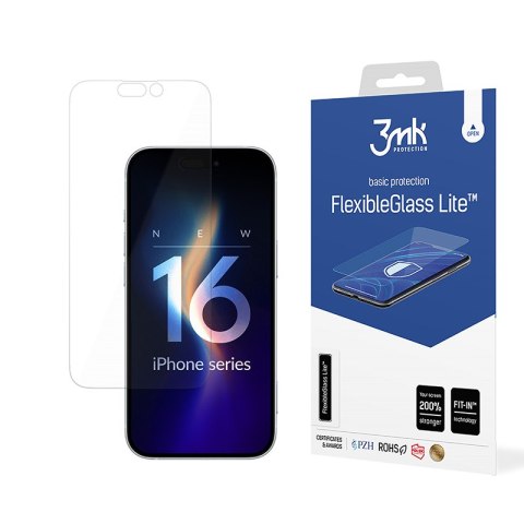 3mk FlexibleGlass Lite - Szkło hybrydowe do iPhone 16 3mk FlexibleGlass Lite - Szkło hybrydowe do iPhone 16