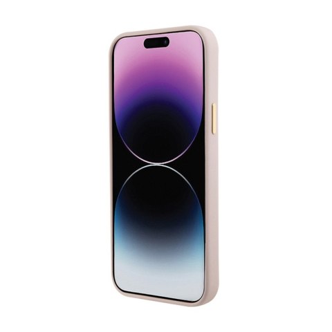 Guess Silicone Logo Strass 4G - Etui iPhone 15 Plus (różowy)