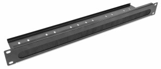 Panel szczotkowy z tacką na kable, 1U, 2 sztuki, czarny