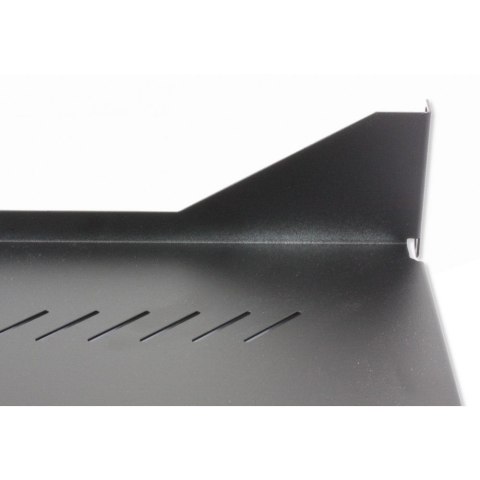 Półka 1U 150mm rack 19, 2 pkt mocowania, perforowana czarna Półka 1U 150mm rack 19, 2 pkt mocowania, perforowana czarna