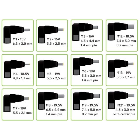 Zasilacz do laptopa 70W/4.7A 15-19.5V 12 wtyków DC Zasilacz do laptopa 70W/4.7A 15-19.5V 12 wtyków DC
