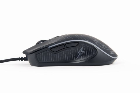GEMBIRD GAMINGOWA MYSZ Z PODŚWIETLENIEM RGB USB, CZARNA GEMBIRD GAMINGOWA MYSZ Z PODŚWIETLENIEM RGB USB, CZARNA