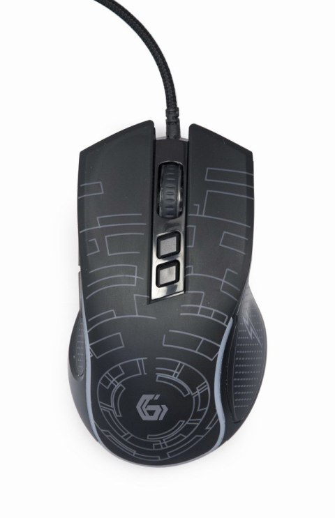 GEMBIRD GAMINGOWA MYSZ Z PODŚWIETLENIEM RGB USB, CZARNA GEMBIRD GAMINGOWA MYSZ Z PODŚWIETLENIEM RGB USB, CZARNA