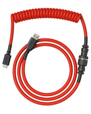 Glorious spiralny Crimson Red, USB-C do USB-A, 1.37m - czerwony/czarny