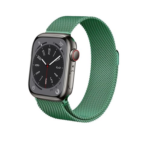Crong Milano Steel - Pasek ze stali nierdzewnej do Apple Watch 42/44/45/46/49 mm (zielony)