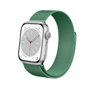 Crong Milano Steel - Pasek ze stali nierdzewnej do Apple Watch 42/44/45/46/49 mm (zielony)