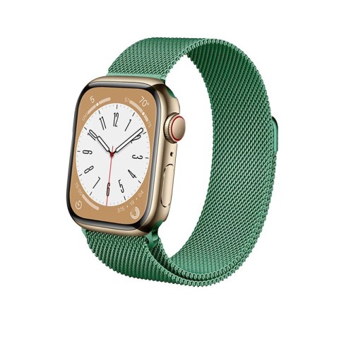 Crong Milano Steel - Pasek ze stali nierdzewnej do Apple Watch 42/44/45/46/49 mm (zielony)