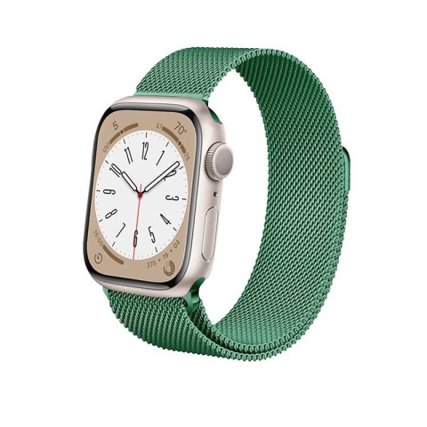 Crong Milano Steel - Pasek ze stali nierdzewnej do Apple Watch 42/44/45/46/49 mm (zielony)