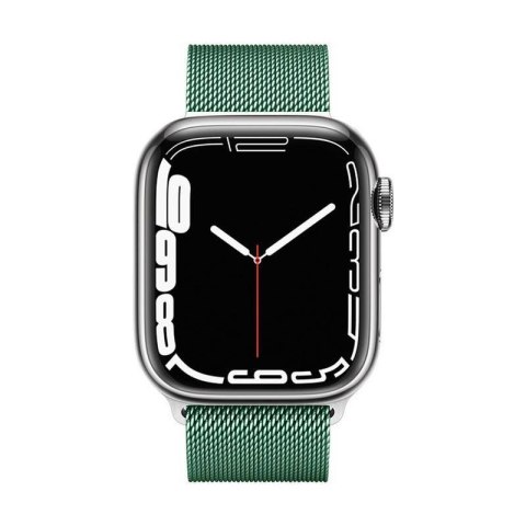 Crong Milano Steel - Pasek ze stali nierdzewnej do Apple Watch 42/44/45/46/49 mm (zielony)