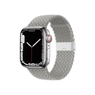 Crong Wave Band - Pleciony pasek do Apple Watch 38/40/41 mm (jasny szary)