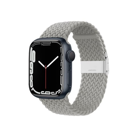 Crong Wave Band - Pleciony pasek do Apple Watch 38/40/41 mm (jasny szary)
